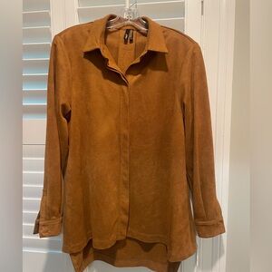 Ravel Tan faux suede shirt